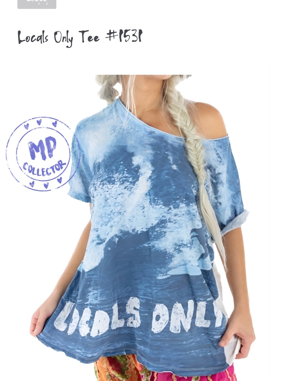 Magnolia Pearl Blue and Cream Tie-Dye Top